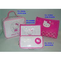 Vanity with big and small cosmetic pouch and mirror pouch